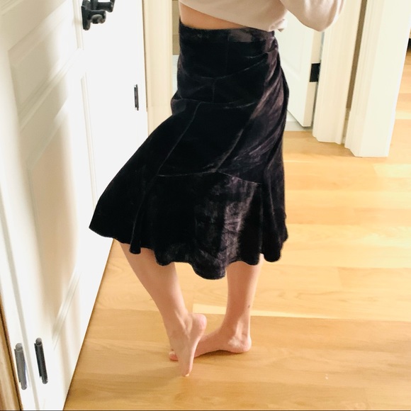 Luisa Cerano Purple Velvet Midi Skirt - Picture 8 of 9